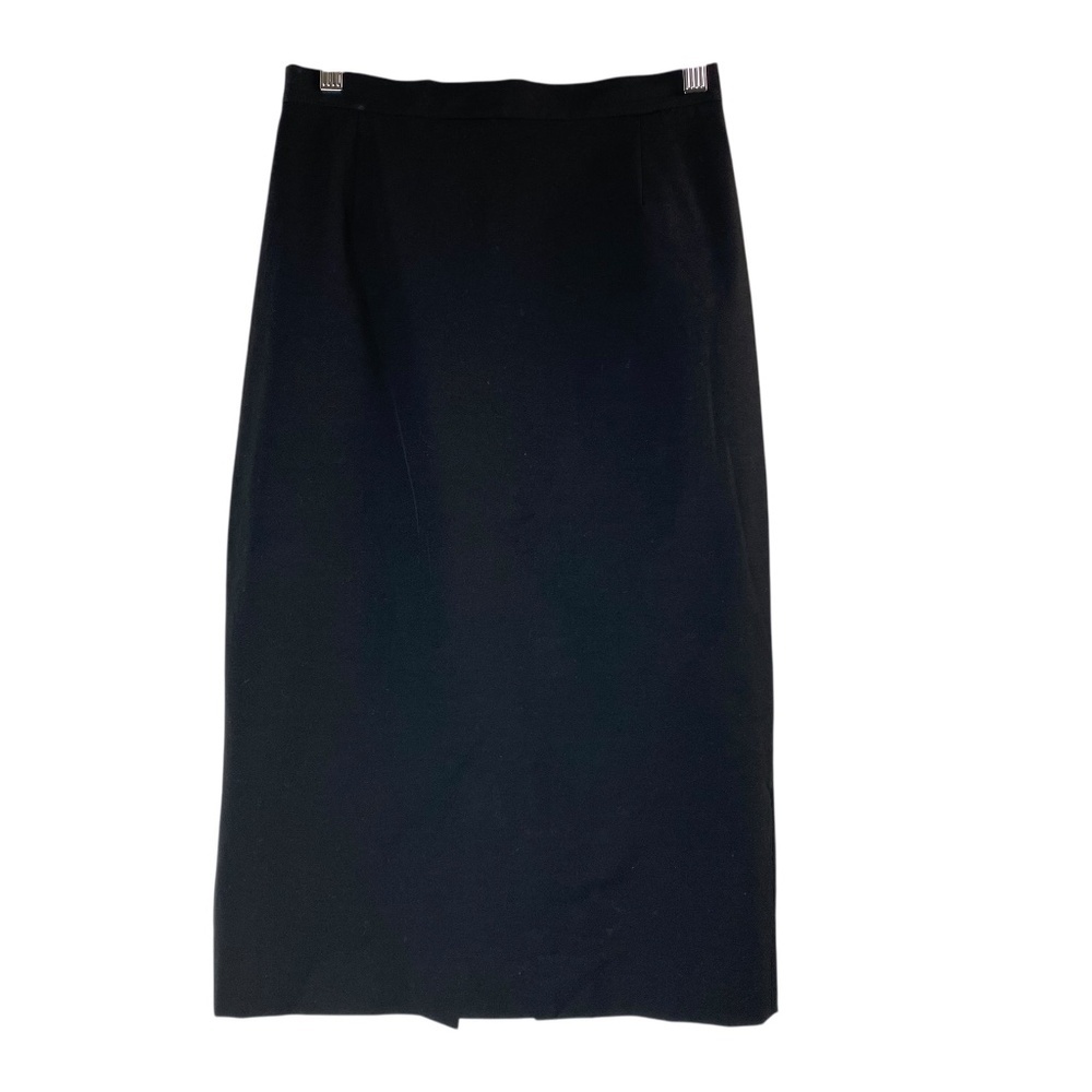 BARNEYS NEW YORK Italian Cotton Stretch Blend Midi Pencil Skirt in Black Size 4